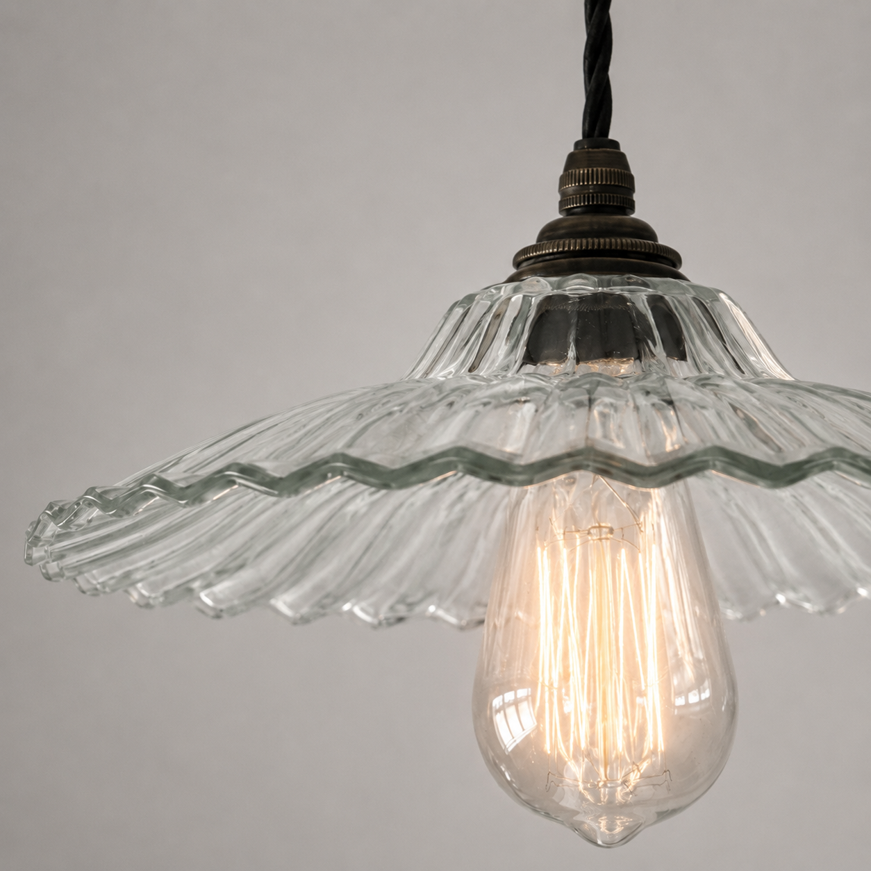 Lenwade Prismatic Glass Pendant Light | Vintage Railway Style