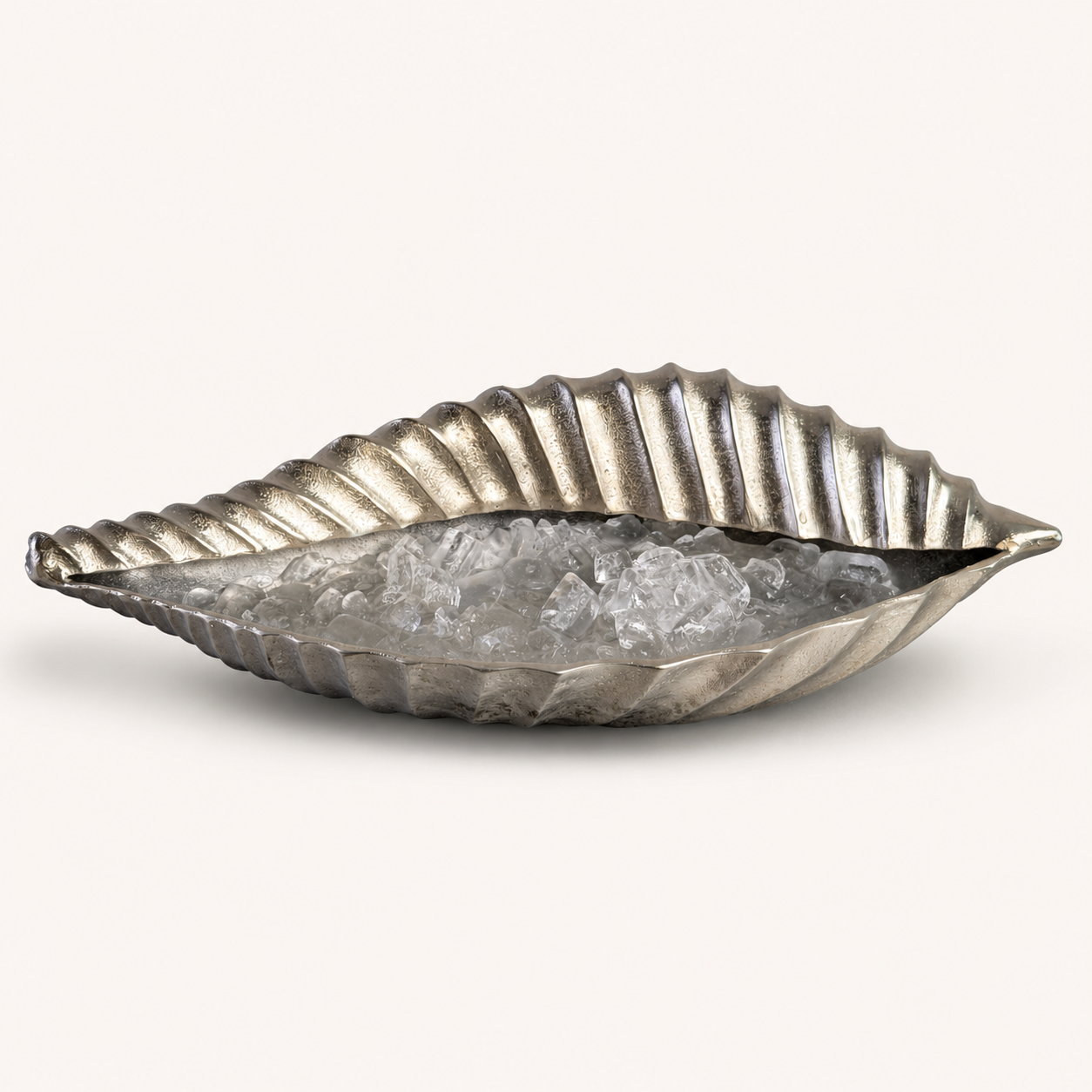 Clam Shell Champagne Ice Bucket & Silver Wine Cooler Bowl