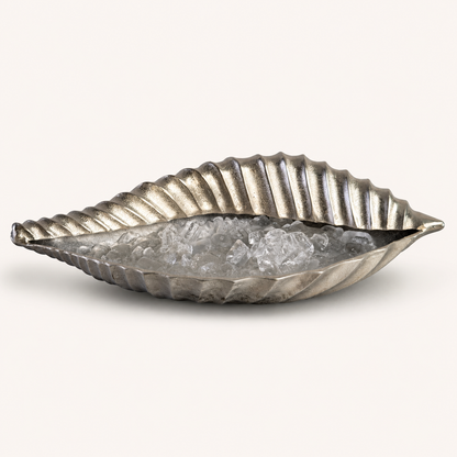 Clam Shell Champagne Ice Bucket & Silver Wine Cooler Bowl