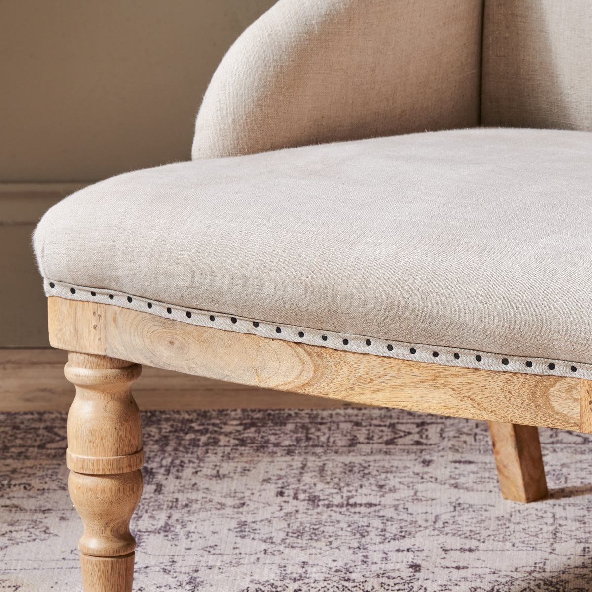 Elbu Deconstructed Linen Armchair - Stone