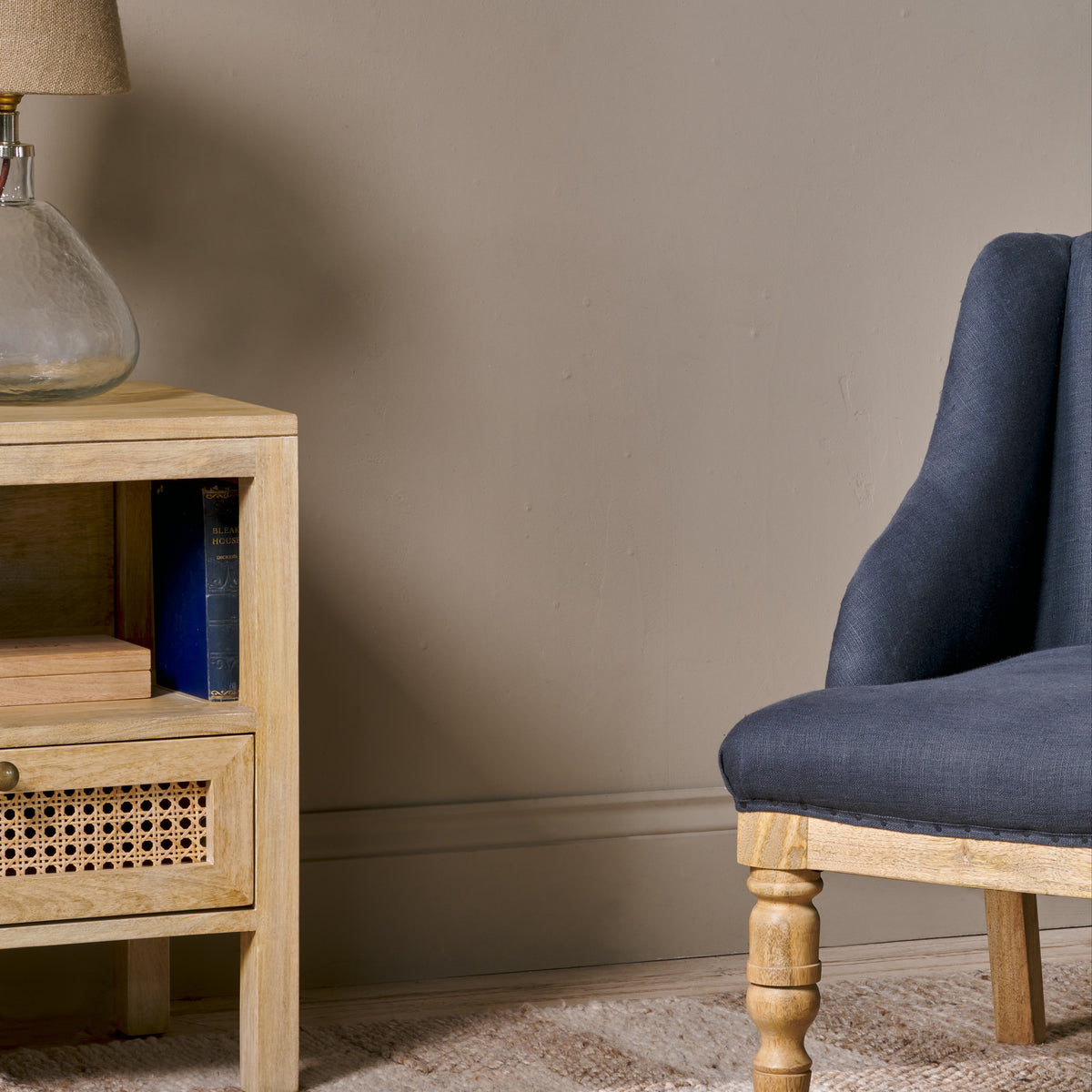 Elbu Deconstructed Linen Armchair - Charcoal