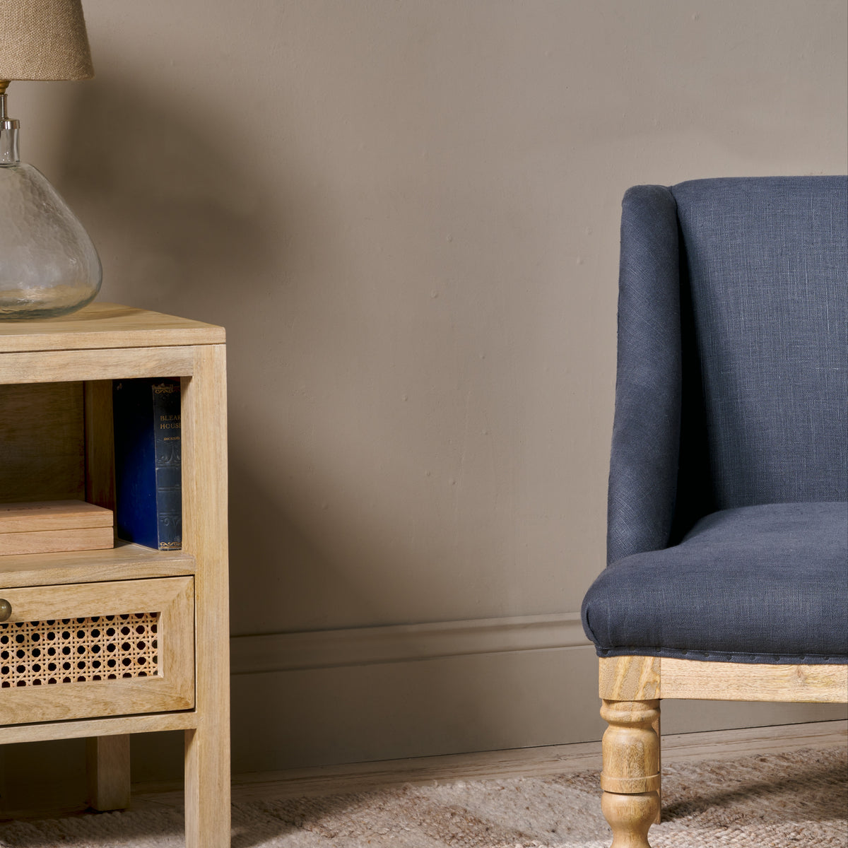 Elbu Deconstructed Linen Armchair - Charcoal