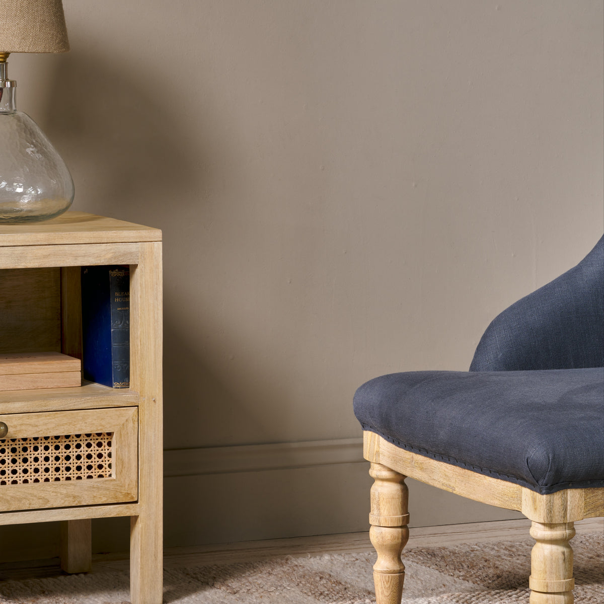Elbu Deconstructed Linen Armchair - Charcoal