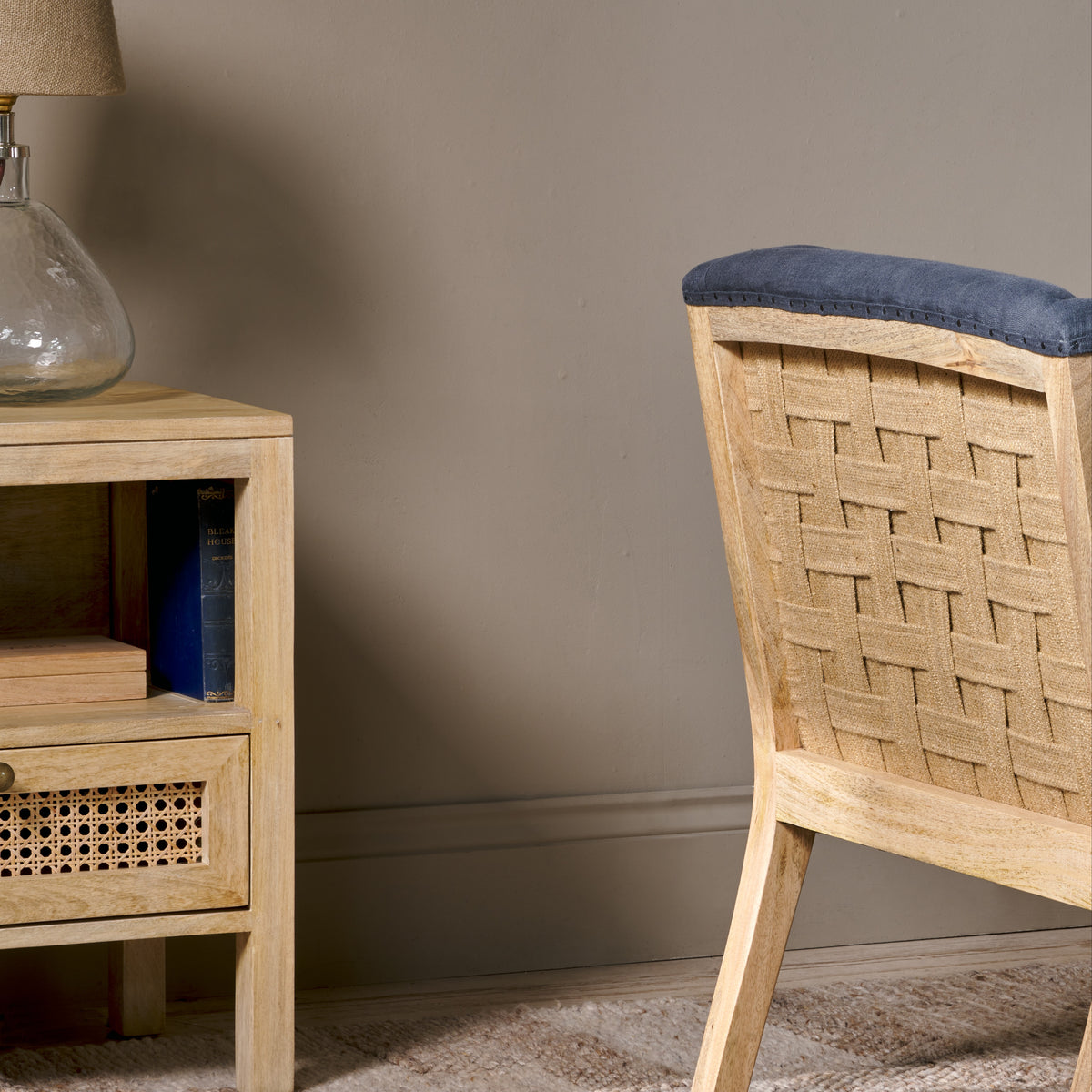 Elbu Deconstructed Linen Armchair - Charcoal