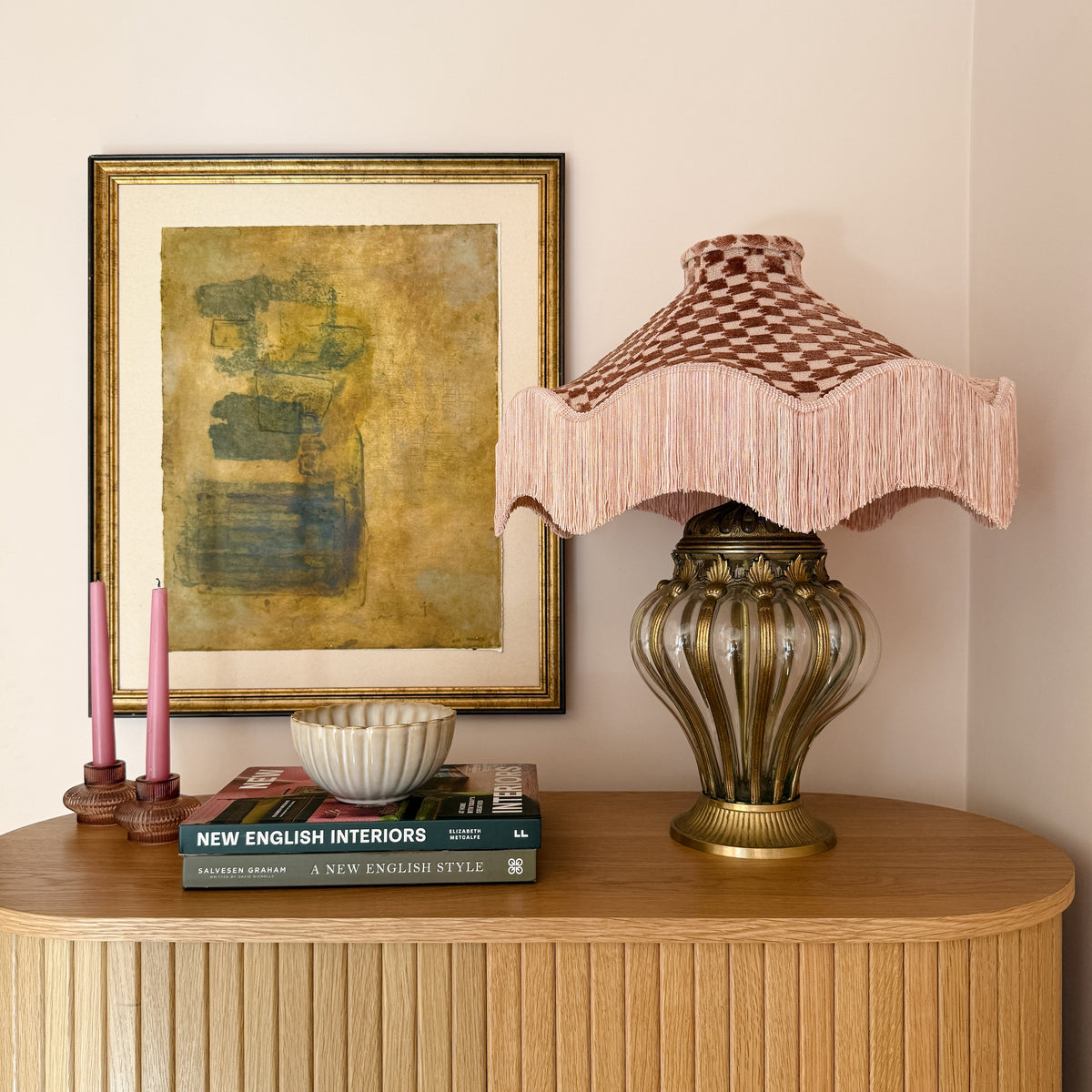 The Daisy Velvet Lampshade – Dusty Pink