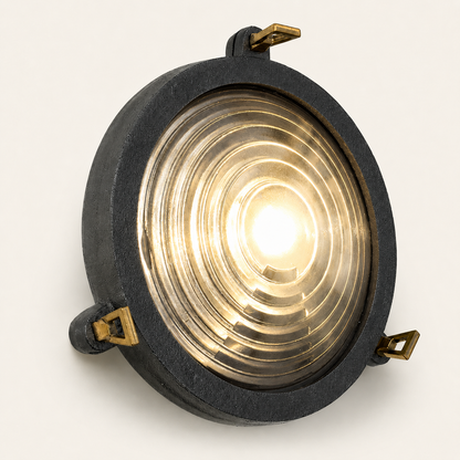 Wroxham Pewter Round Bulkhead Wall or Ceiling Light - IP65