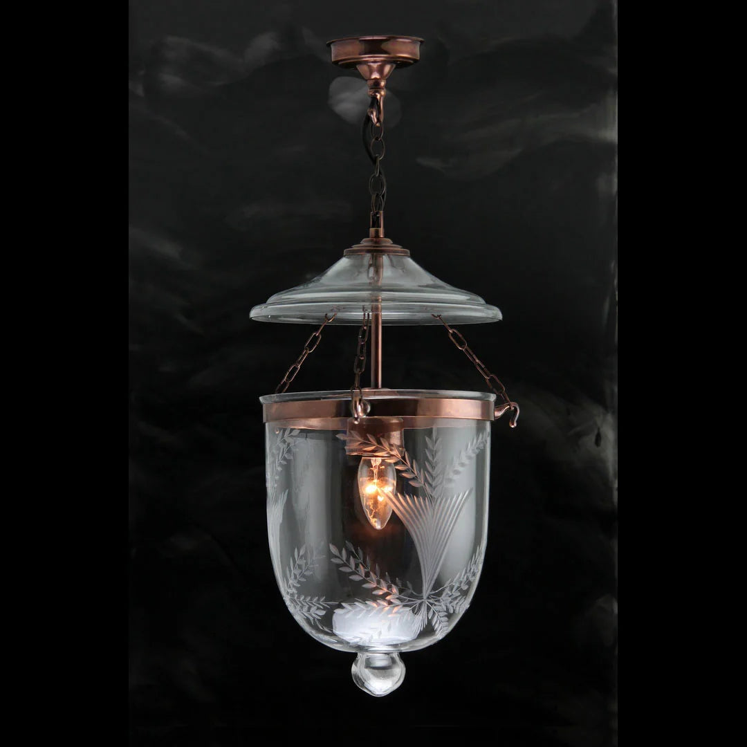 Small Fern Lantern Copper 1 Bulb