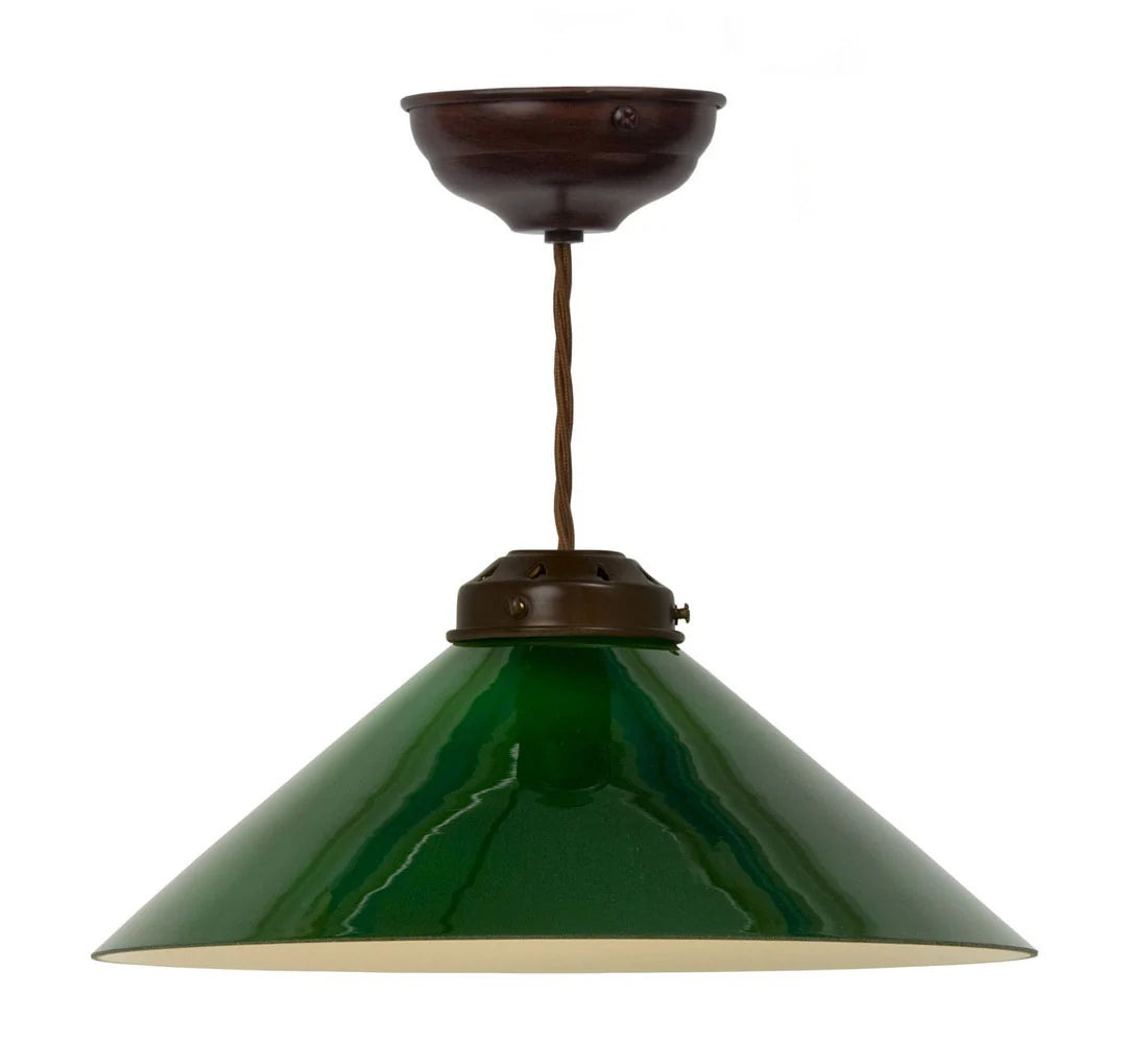 Green Cone Pendant Antique Bronze Cloth Flex