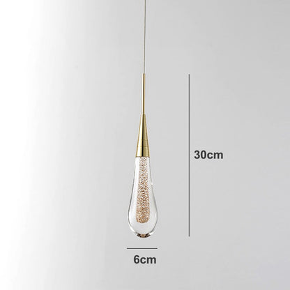 Glass Drop Pendant Light - Warm LED Hanging String Light UK