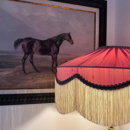 The Peggy Silk Fringed Lampshade - Pink