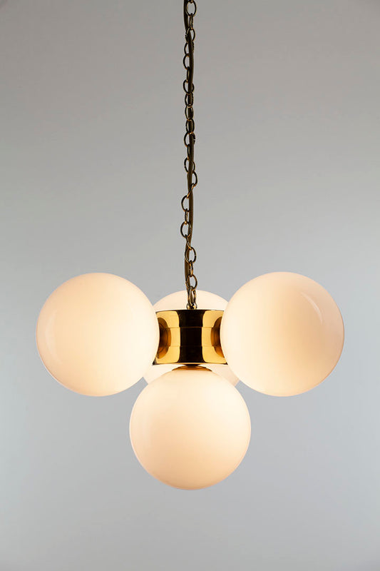 Kansa Lighting - Brigitte Pendant 4 White Flashed Opal Globes - BRIG72