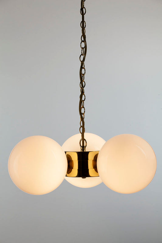 Kansa Lighting - Brigitte Pendant 3 white flashed opal globes - BRIG76