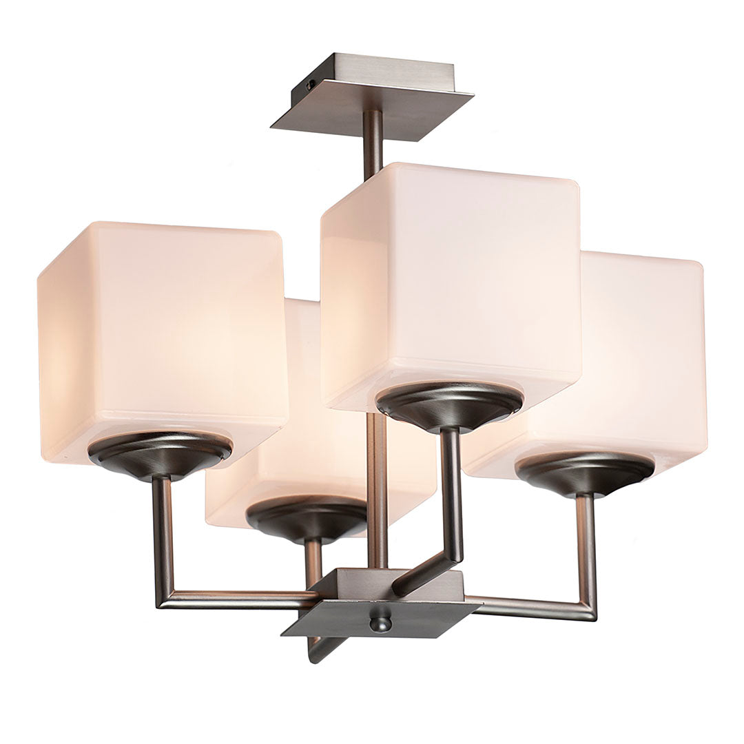 Kansa Lighting - Cube white flashed opal pendant - cube26