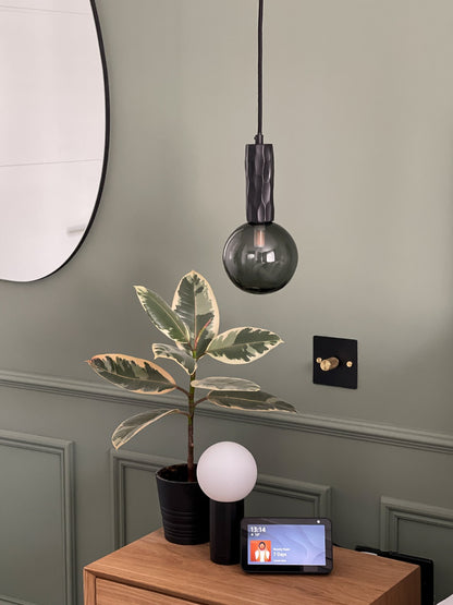 Alex Price - Kyoto pendant light black with smoked glass - KYOTO-PL-BK-S