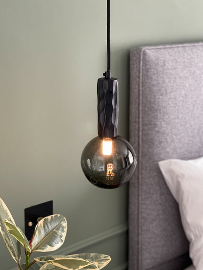 Alex Price - Kyoto pendant light black with smoked glass - KYOTO-PL-BK-S