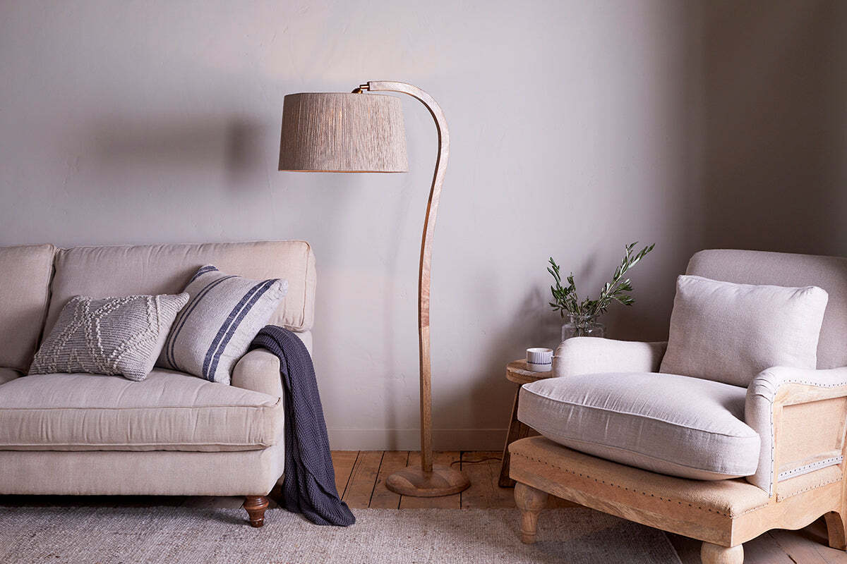 Namira Mango Wood Floor Lamp Base - Natural