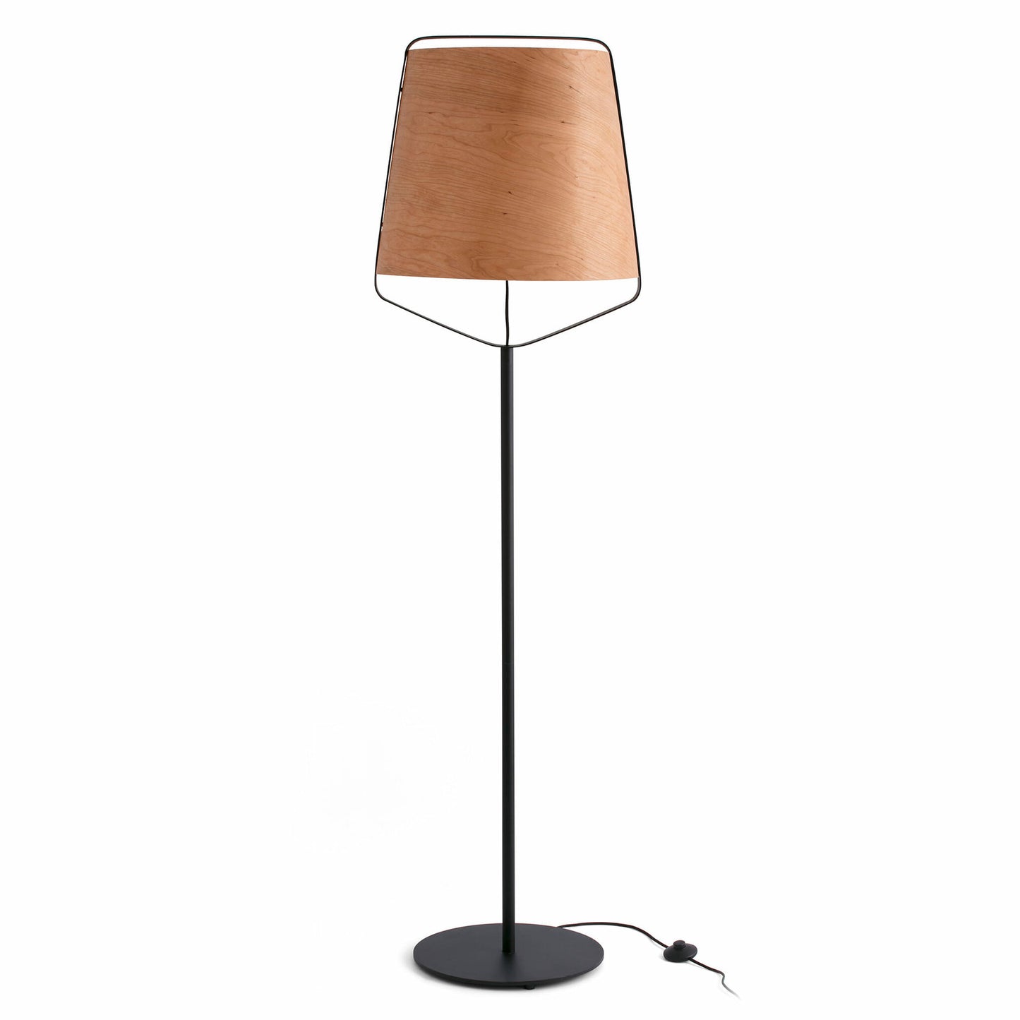 FARO_Barcelona - STOOD Black and wood floor lamp - 29847