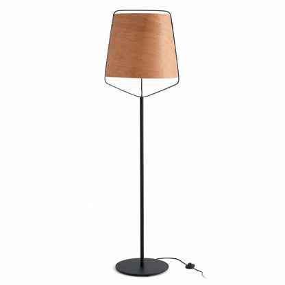 FARO_Barcelona - STOOD Black and wood floor lamp - 29847