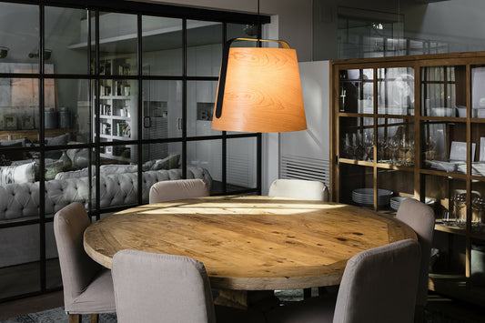 FARO_Barcelona -STOOD Black and wood pendant lamp - 29848