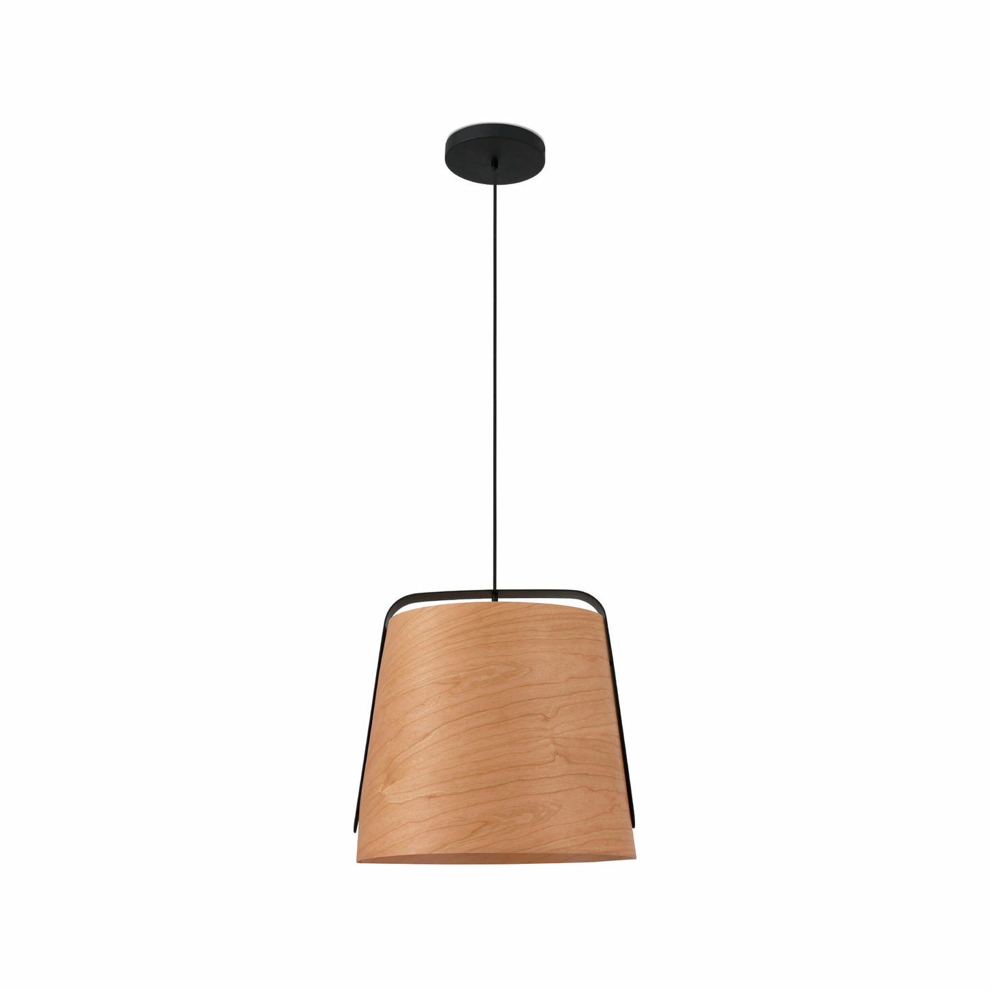 FARO_Barcelona -STOOD Black and wood pendant lamp - 29848