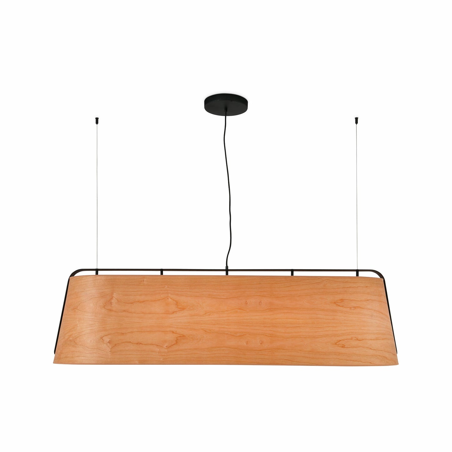 FARO_Barcelona - STOOD 5L Black and wood pendant lamp - 29849