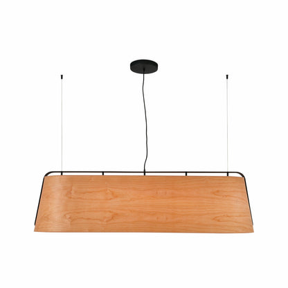 FARO_Barcelona - STOOD 5L Black and wood pendant lamp - 29849