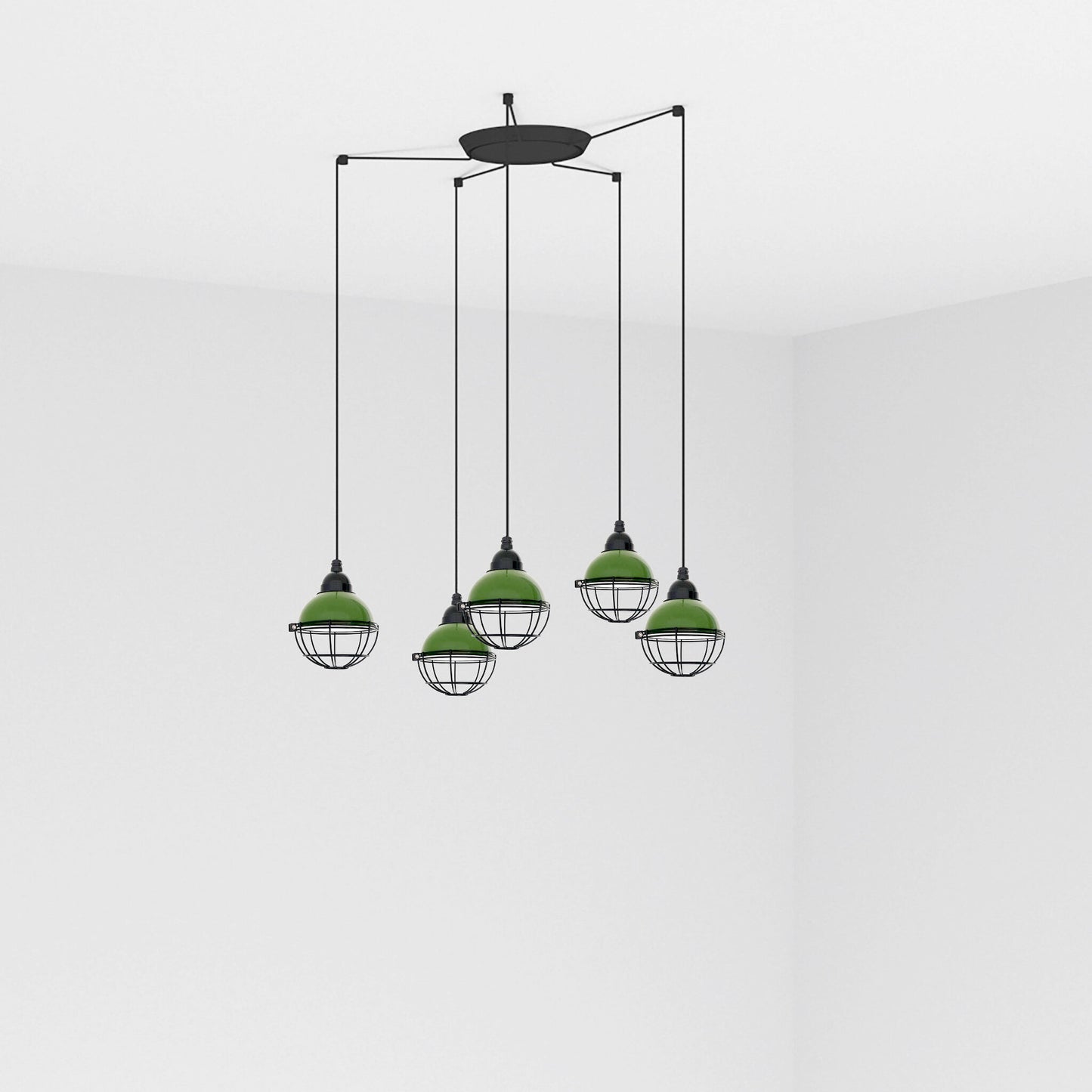 FARO_Barcelona - CLAIRE 5L Green pendant lamp -62803-5L