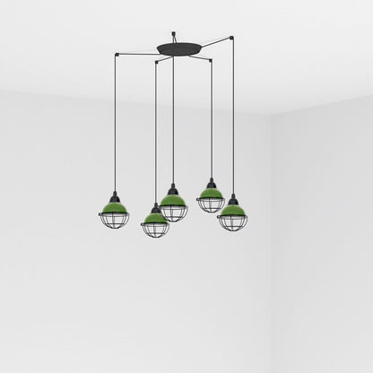 FARO_Barcelona - CLAIRE 5L Green pendant lamp -62803-5L