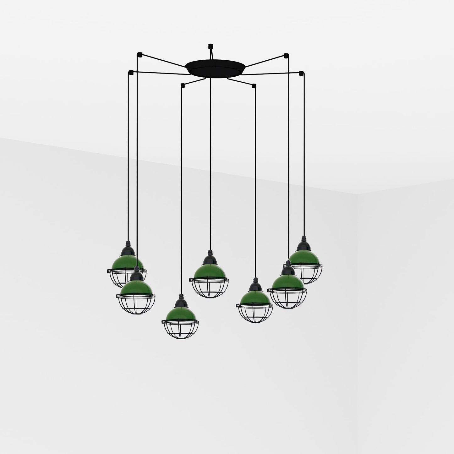 FARO_Barcelona - CLAIRE 7L Green pendant lamp - 62803-7L