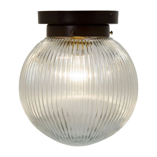 Kansa Prism Globe FCM 205mm clear antique bronze ceiling or wall fixture with a sleek glass design and antique bronze finish.