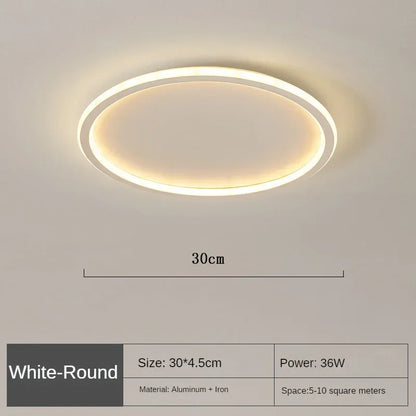 LED Ring Flush Mount Chandelier - Dimmable Ceiling Light Black/White