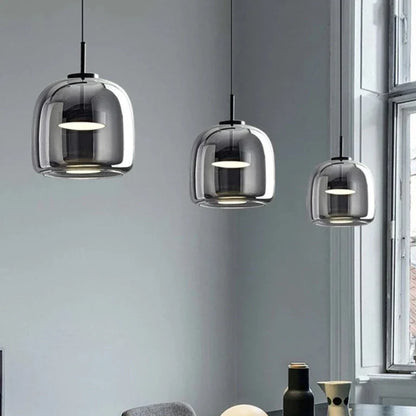 Dildale Black Gold Pendant Lamp LED Warm Light Adjustable Height