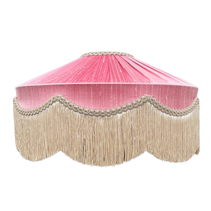 The Peggy Silk Fringed Lampshade - Pink