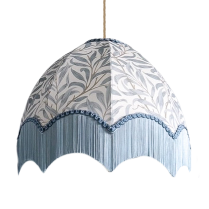 William Morris Willow Boughs Fringed Lampshade