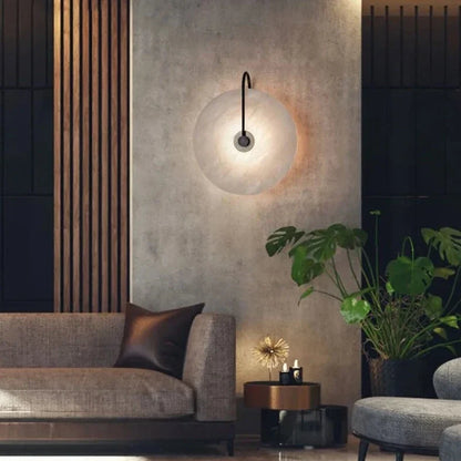 Disc Texture Marble Wall Lamp - Warm LED Light Modern Home Decor