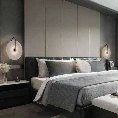 Disc Texture Marble Wall Lamp - Warm LED Light Modern Home Decor
