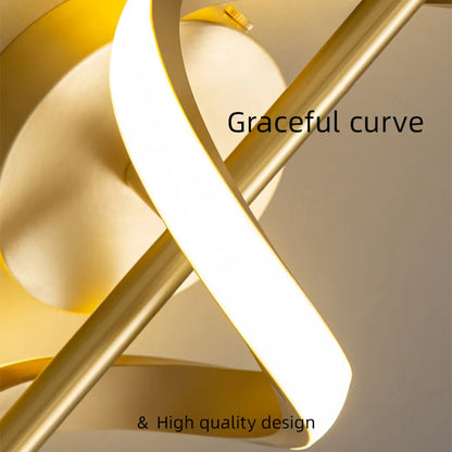 Twisted LED Wall Light - Black & Gold Options for Living Room