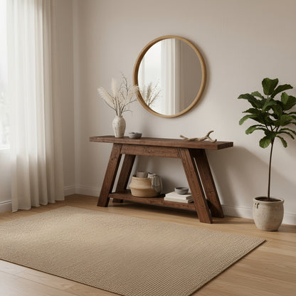 DASI Console Table With Shelf Walnut Colour