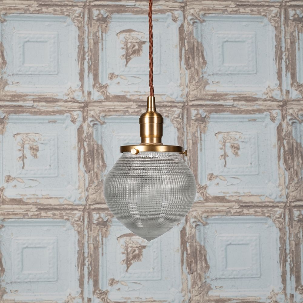 SOHO Lighting - Hollen Acorn Lacquered Antique Brass prismatic pendant