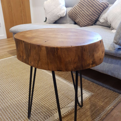 Ash Wood Round Chunky Coffee Table
