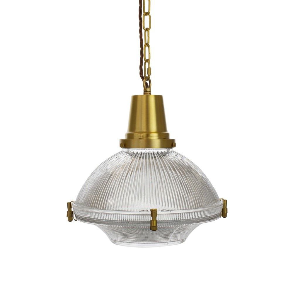 SOHO Lighting - Hollen Lacquered Aged Brass Brimmed Dome Pendant