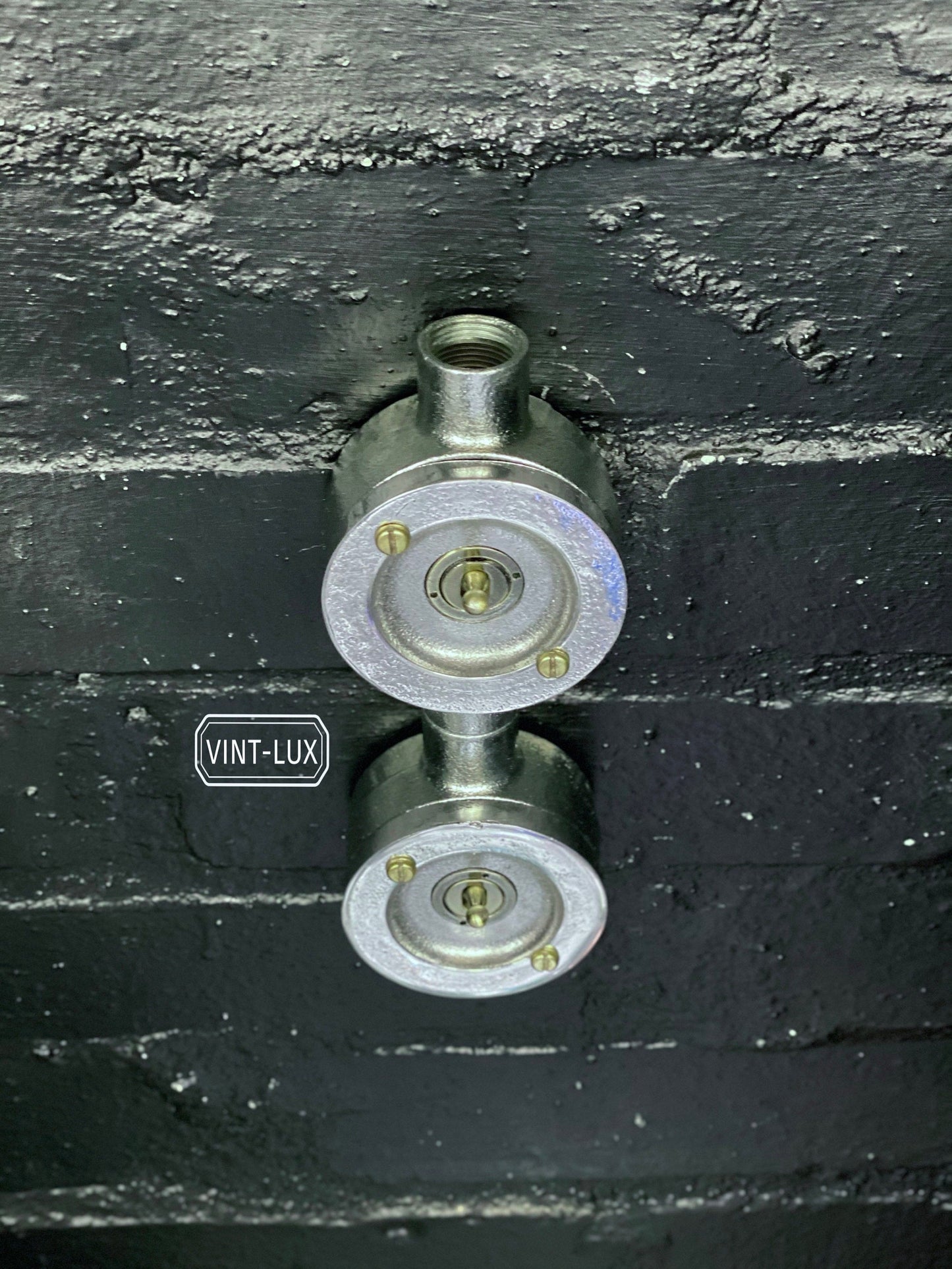 Double Gang Solid Cast Conduit Light Switch | 2 Way Industrial Vintage Style