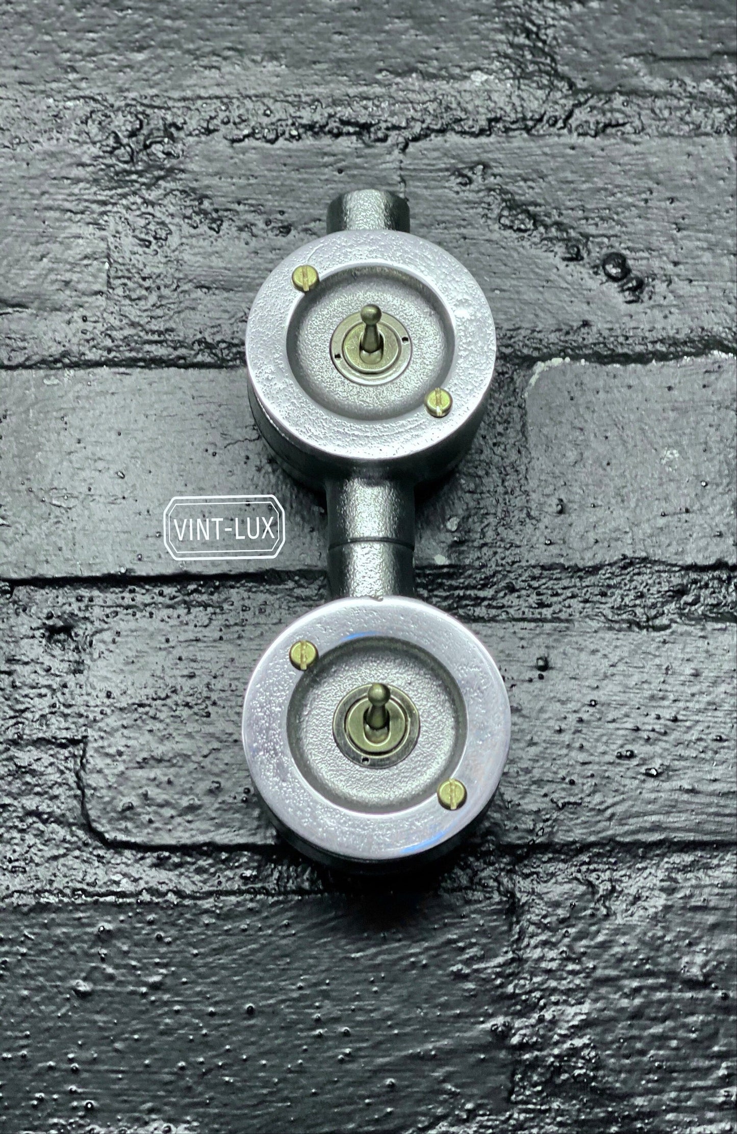 Double Gang Solid Cast Conduit Light Switch | 2 Way Industrial Vintage Style