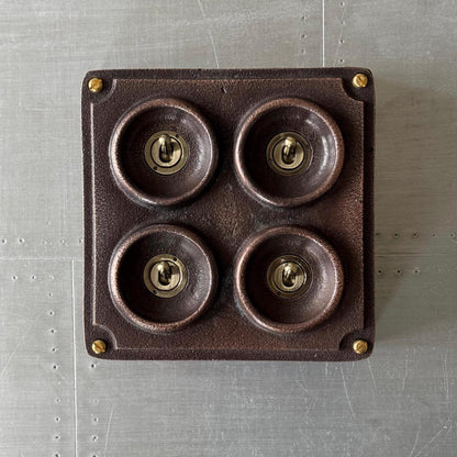 4 Gang 2 Way Antique Copper Metal Surface Mounting Conduit Light Switch