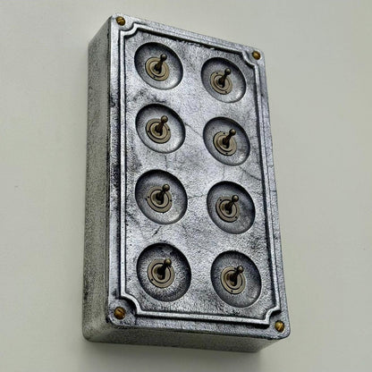 8 Gang 2 Way Solid Cast Metal Conduit Light Switch Industrial
