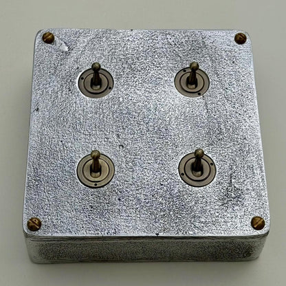 4 Gang 2 Way Solid Cast Metal Conduit Light Switch | Vintage Industrial Style