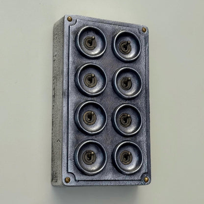 8 Gang 2 Way Toggle Light Switch | Cast Aluminium Surface Mounted