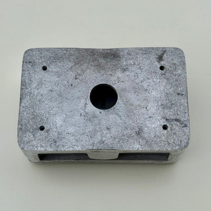 Brushed Steel Double Switched 13A Power Socket Grey Insert 230V 2 Gang 2G Socket Cast Metal Conduit Industrial