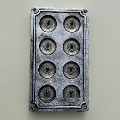 8 Gang 2 Way Solid Cast Metal Conduit Light Switch Industrial