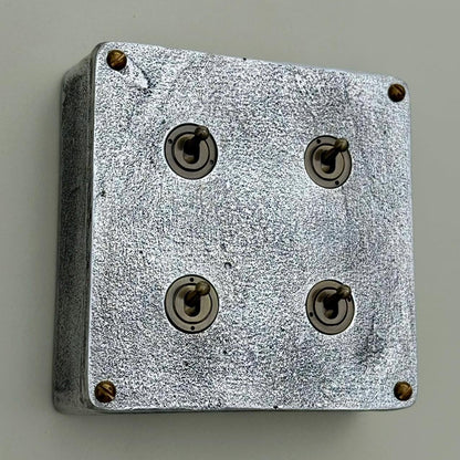 4 Gang 2 Way Solid Cast Metal Conduit Light Switch | Vintage Industrial Style